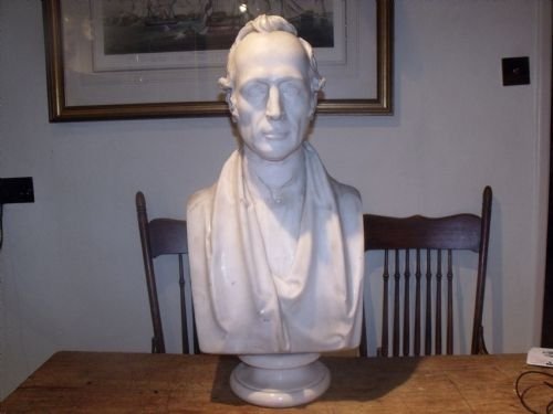 superb c19th marble bust montagu burrows