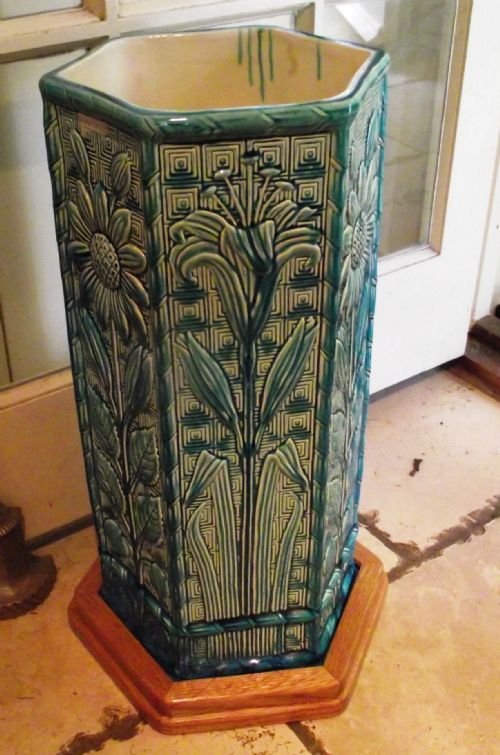 c1890 wedgwood majolica stick stand