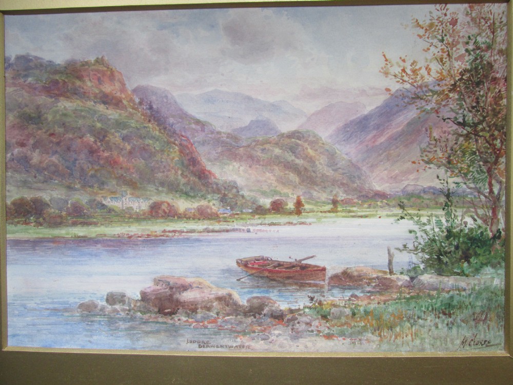 malcolm crosse c1900 watercolour derwentwater lake district