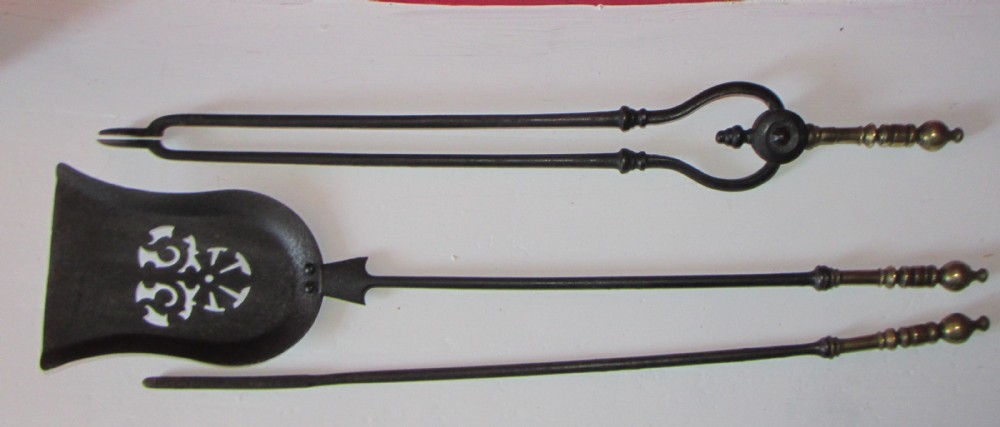 fine set of regency english fire irons