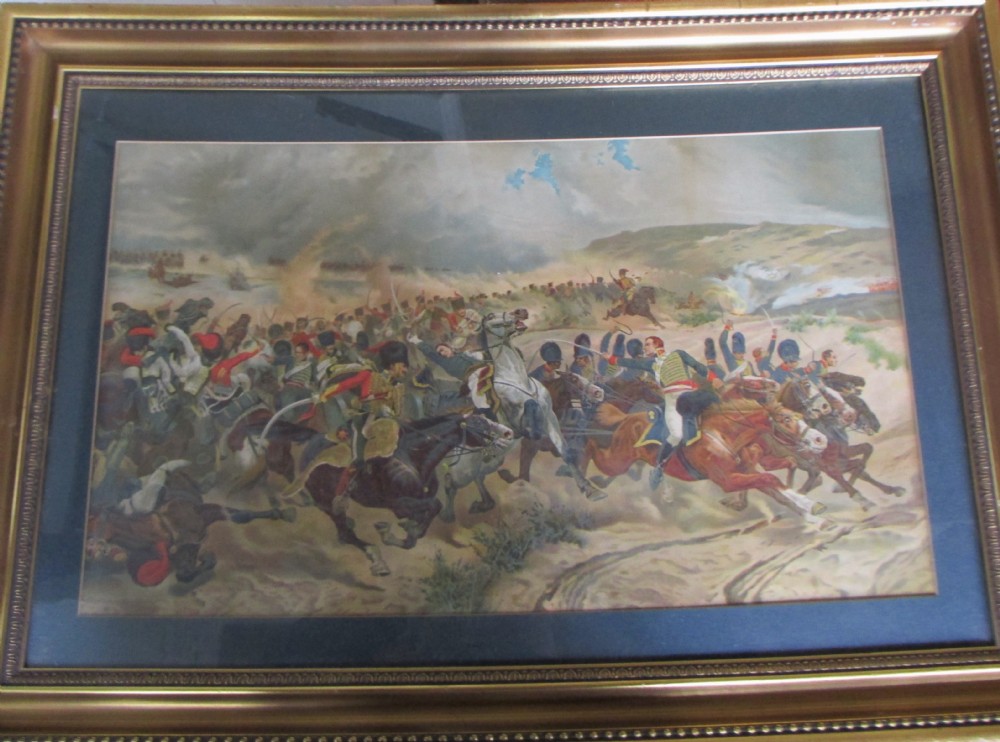 good large antique military print charge of the light brigade