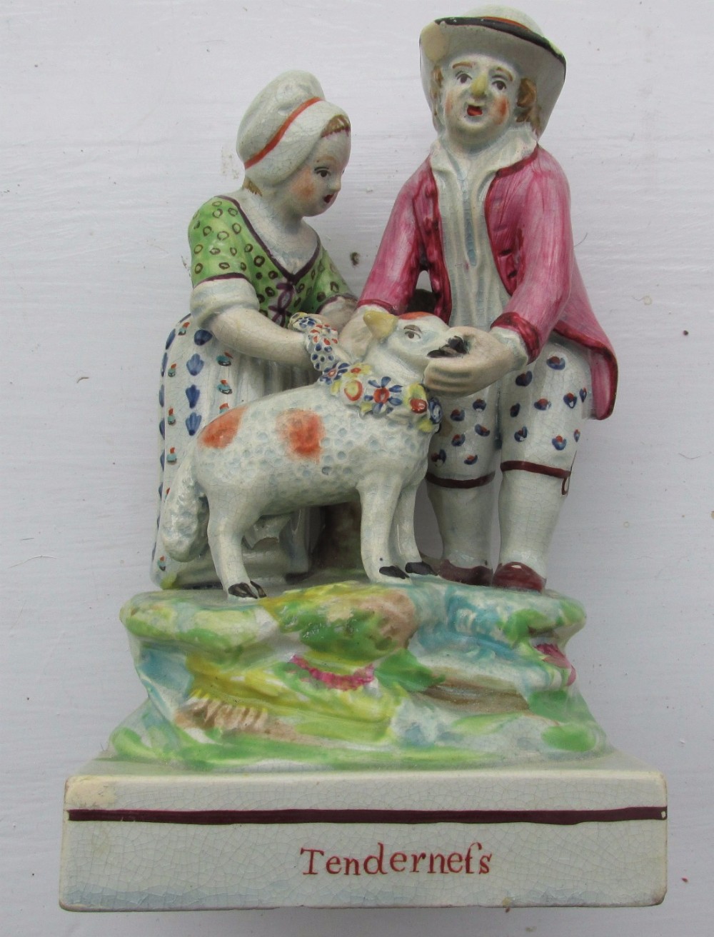 c1800 staffordshire pearlware group tenderness