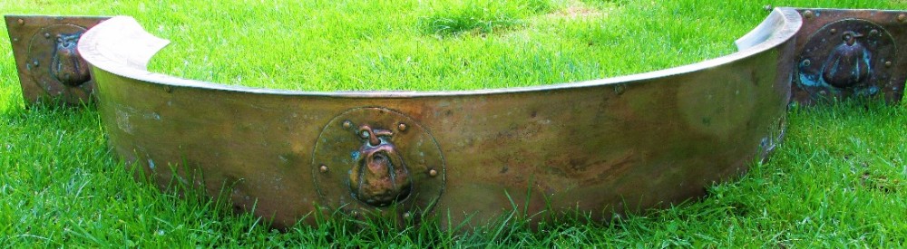 very unusual c1890 copper arts crafts fire fender