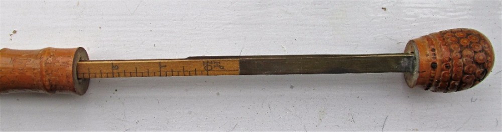 c19th horse measure walking stick