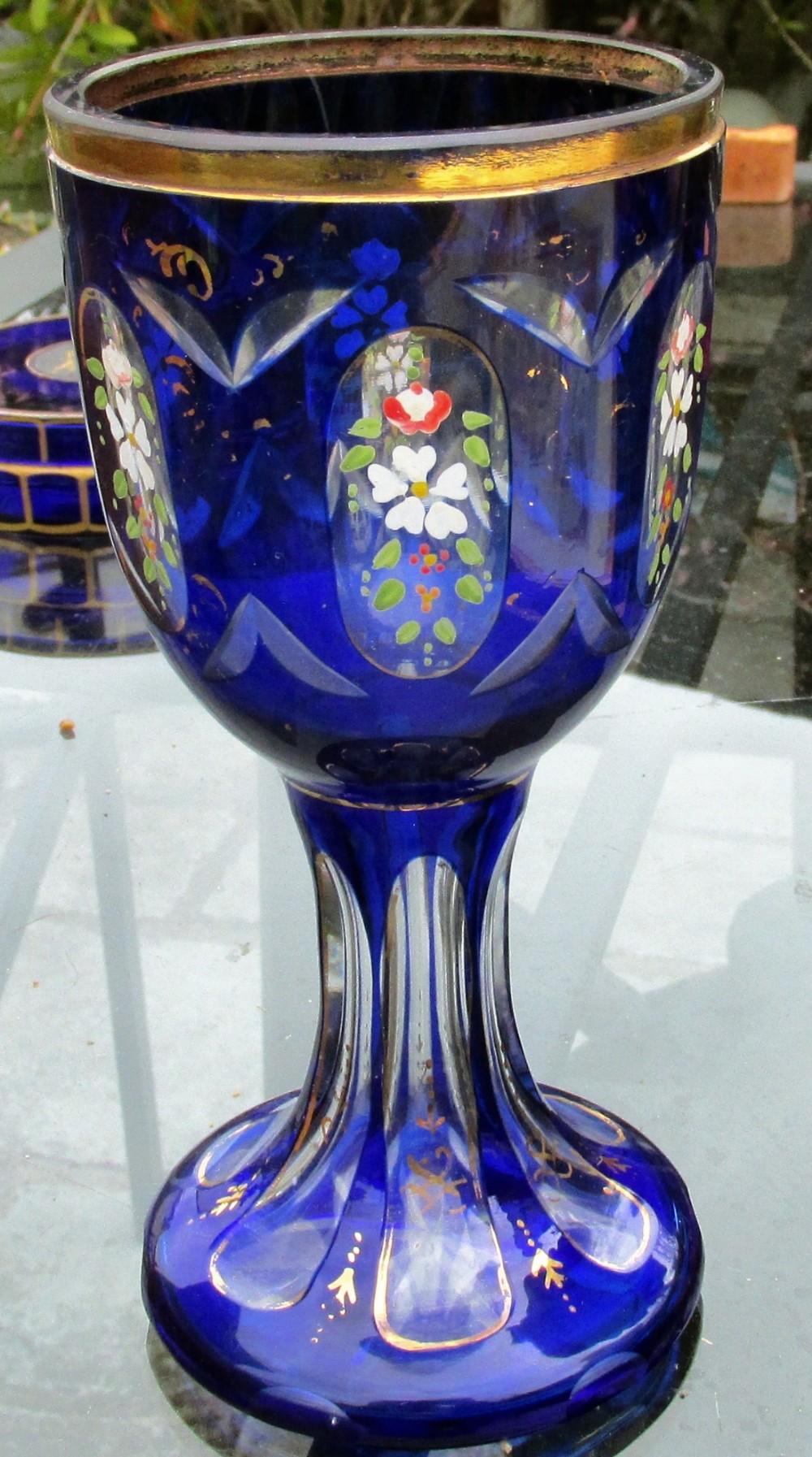 c1890 blue flash enameled