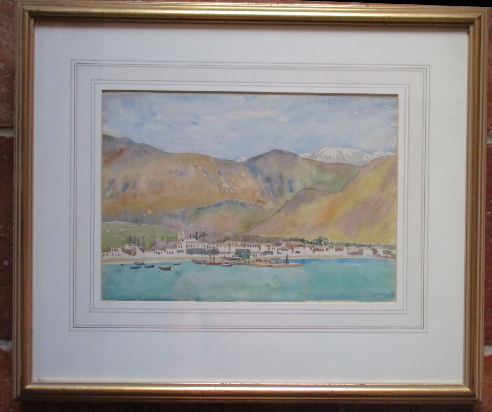 c1940 margaret alexander watercolour itea greece