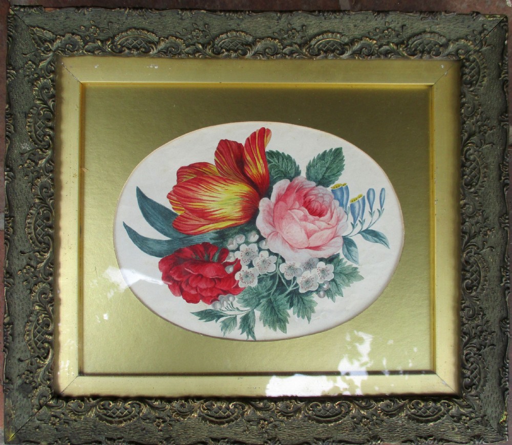 small fine regency watercolour flowers