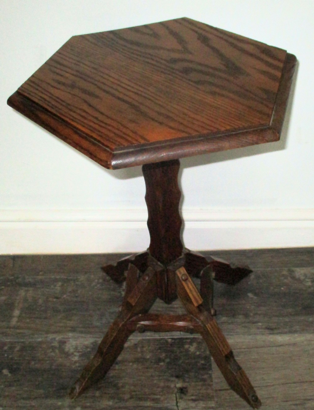 c1900 oak arts crafts side wine table